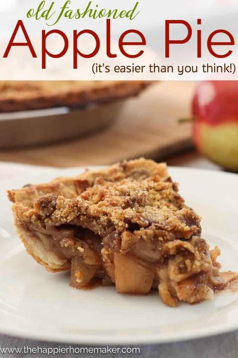 Easy Dutch Apple Crumble Pie Recipe | The Happier Homemaker Apple Crumble Pie Recipe, Easy Apple Pie Recipe, 7up Cake, Apple Pie Ingredients, Apple Pie From Scratch, Dutch Apple Pie Recipe, Easy Apple Crumble, Strawberry Ideas, Baking Pie