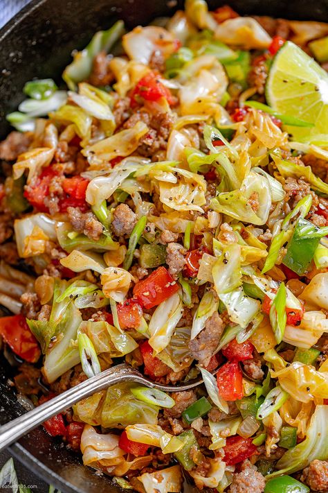 Fried Cabbage And Sausage, Cabbage And Smoked Sausage, Sausage Skillet Recipe, Cabbage Sausage, Sausage Cabbage, Fried Cabbage With Sausage, Stir Fry Vegetables, Recipe Cabbage, Sausage Skillet