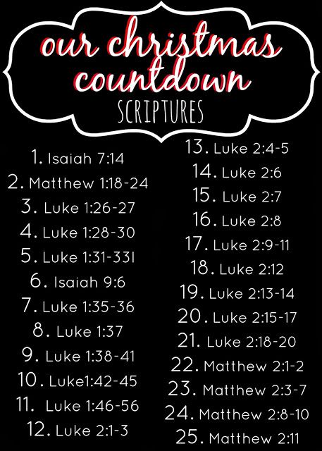 christmas countdown scriptures [25] Christmas Countdown Quotes, Christmas Countdown Scriptures, 25 Bible Verses To Countdown To Christmas, Christian Christmas Countdown, Advent Calendar Bible Verses, Christmas Scripture Advent Calendar Lds, Bible Verse Advent Calendar, 25 Days Till Christmas Countdown, Christmas Countdown Ideas