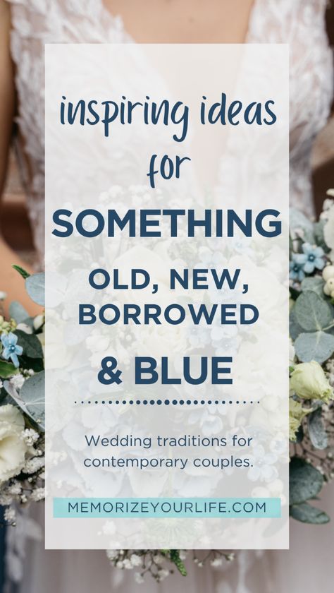 Wondering how to incorporate the endearing tradition of "something old, new, borrowed, and blue" into your wedding? This article is brimming with inspiring wedding ideas to help you personalize your special day. Explore options from heirloom jewelry to a fabulous new dress, along with sentimental borrowed items and lovely blue accents. Plus, after the celebration, you can store everything in a beautiful wedding trunk from Memorize. Something Old Ideas Wedding, Something Old New Borrowed And Blue Gift, Something Borrowed Ideas The Bride, Wedding Something Blue Ideas, Something Old New Borrowed And Blue Idea, Ideas For Something Borrowed For Bride, Old New Borrowed And Blue Ideas, Something Old Wedding Ideas, Something Old Ideas