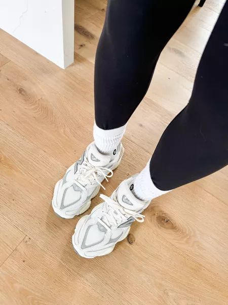 The New Balance 9060 are TTS and look so cute with leggings and my favorite stance socks! My go-to favorite outfit. New Balance Chunky, Scrunched Socks, 9060 Outfit, New Balance 9060 Outfit, Sock Leggings, New Balance Outfit, New Balance 9060, Align Leggings, Lululemon Align Leggings