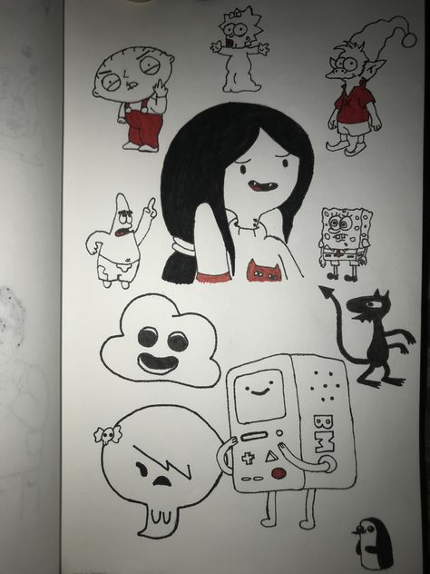 #tattoo #tattooart #drawingtattoo #drawings #stiviegriffin #griffin #marceline #draw #adventuretime #bmo #gumball #spongebob #patrick #disincanto #elfo #lucy #disenchantment #thesimpsons Lucy Disenchantment, Marceline Drawing, Disenchantment Tattoo, Wall Drawings, Spongebob Patrick, Trippy Painting, Hippie Painting, Emoji Art, Sponge Bob