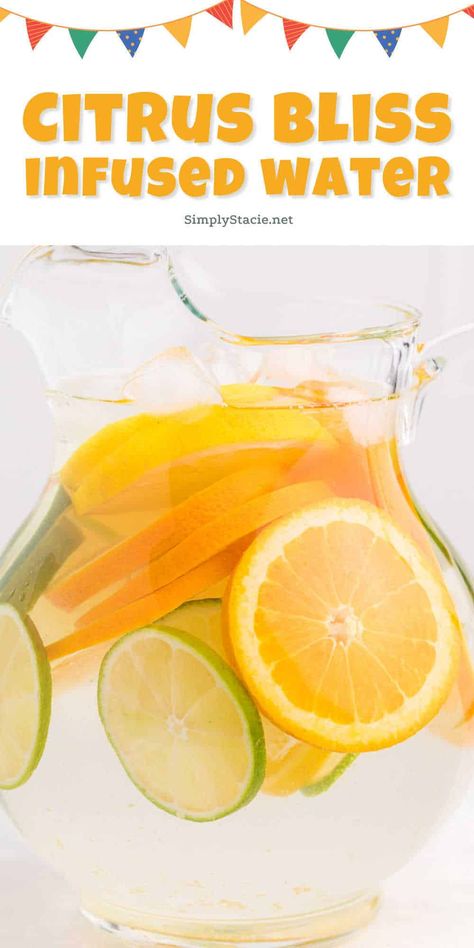 Lime Infused Water, Fruit Water Recipes, Soda Alternatives, Lemon Infused Water, Citrus Water, Fruit Infused Water Recipes, Water Health Benefits, Simply Stacie, Flavored Water Recipes