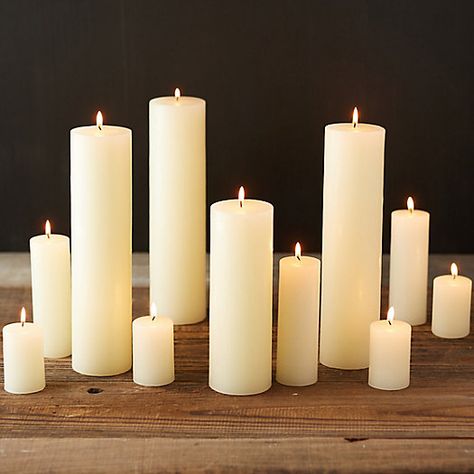 Candle Tablescapes, Fake Candles, Candle Table Decorations, Tall Candle, Candle Table, Glass Cloche, Bhldn Weddings, Wedding Candles, White Candles