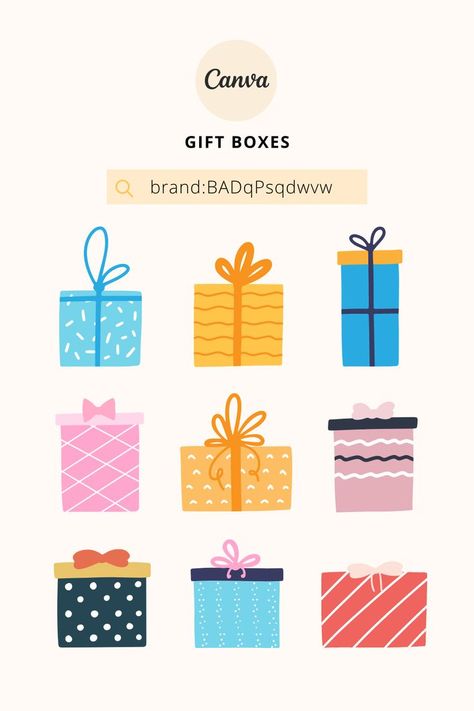 Box Icon, Canva Element, Canva Elements, Canva Tutorial, Xmas Presents, Blue Gift, Canva Design, Present Gift, Icon Set