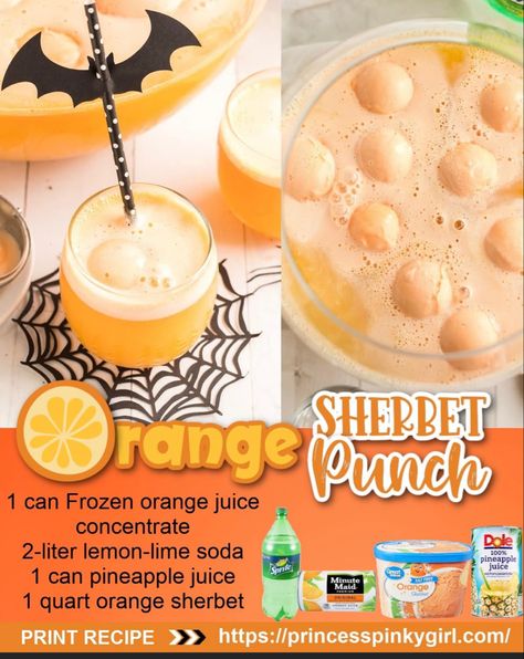 Mini Cheese Ball Bites, Pineapple Coconut Bread, No Bake Peanut Butter Balls, Food Random, Punch Halloween, Fun Halloween Drinks, Sherbet Punch Recipes, Halloween Punch Recipes, Thanksgiving Punch