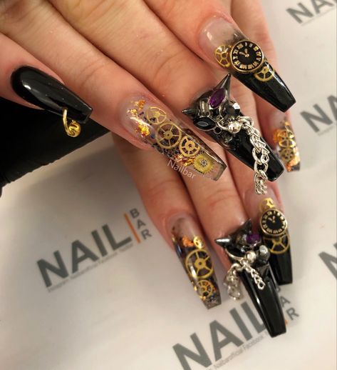 Steam Punk Nail Art, Steam Punk Nails, Steampunk Nails Designs, Steampunk Nails, Compass Art, Punk Nails, Steampunk Style, Hair Shows, Nail Inspiration