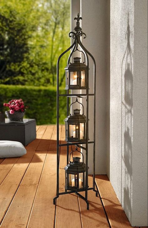 #affiliatelink Floor Standing Tall Candle Lanterns with Foldable Three-Tier Stand for Home Garden Backyard | Decorative Candle Lanterns with Tall Stand - Three-Tier Metal Lantern Stand for Yard Indoor Outdoor Lantern Decor Living, Floor Candle Stands, Floor Lanterns, Metal Candle Lanterns, Floor Lantern, Hanging Candle Lanterns, Lantern Stand, Floor Candle Holders, Tall Candle Holders