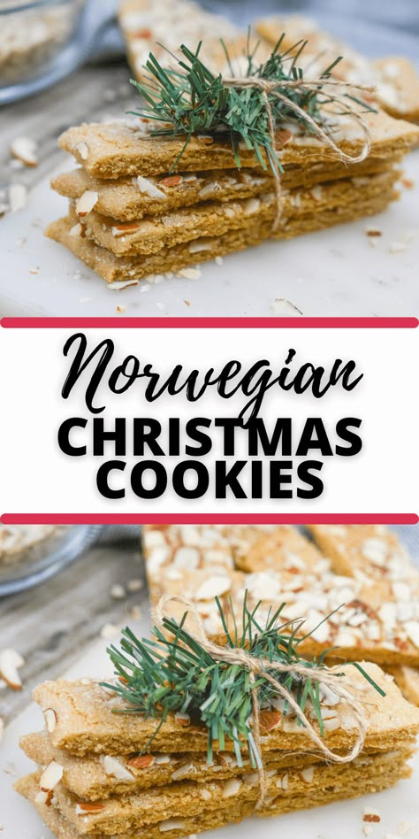 These easy Norwegian Christmas Cookies are a crispy, cinnamon cookie, known as Brune Pinner.  They are like a delicious flavored shortbread cookie that everyone will love. Nordic Christmas Baking, Nordic Christmas Cookies, Norwegian Baking Recipes, Norweigen Christmas Cookies, Norwegian Christmas Desserts, Norwegian Cookies Recipes, Scandinavian Christmas Cookies, Norwegian Christmas Food, Norwegian Baking