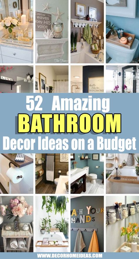 Pictures For Bathroom Walls, Bathroom Decor Ideas On A Budget, Bathroom Decor Themes, Organization Bathroom, Bathroom Decorating Ideas, Chic Bathroom, Interior Bathroom, Decorating Bathroom, Bathroom Themes