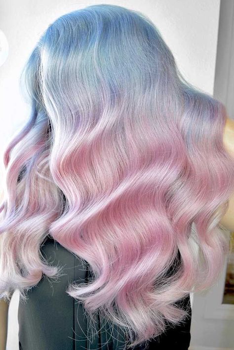 Funky Blushed Bahamas Ombre #pinkhair #bluehair #ombre ❤️ Want to get pastel pink hair? Rose ombre with dark roots, perfect pink highlights for blonde hair, and many ideas for short and long hair are here! ❤️ See more: http://lovehairstyles.com/pastel-pink-hair-shades/ #lovehairstyles #hair #hairstyles #haircuts Pink And Blue Hair, Cotton Candy Hair, Pastel Pink Hair, Candy Hair, Hair Color Pastel, Super Hair, Ombre Hair Color, Hair Shades, Pastel Hair