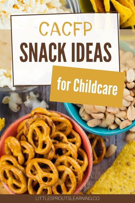 Do you need help with great snack ideas for your childcare program for the new CACFP meal planning requirements? The choices are unlimited, but here are some suggestions you can use to spark your creativity and make your snack planning easy. #CACFP #mealplanning #childcare #daycare Daycare Snack Ideas Toddler Food, Daycare Morning Snack Ideas, Day Care Snacks, Childcare Snack Ideas, Breakfast For Daycare, Preschool Breakfast Ideas Daycares, Prek Snack Ideas, Cacfp Snack Ideas, Cacfp Breakfast Ideas