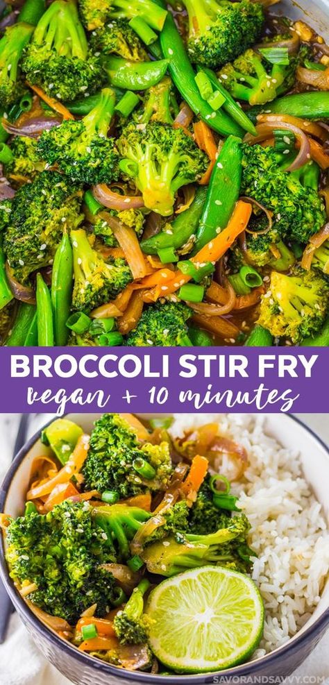 Garlic Broccoli Stir Fry, Great Vegetarian Meals, Garlic Broccoli, Broccoli Stir Fry, Stir Fry Recipe, Resep Diet, Makanan Diet, Tasty Vegetarian Recipes, Dinner Healthy