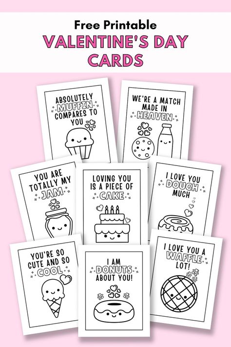 Printed Valentines Cards, Valentine Printables Free Kids Classroom, Valentine Card Crafts For Preschool, Printable Kids Valentine Cards, Valentines Day Card Ideas For Kids, Valentines Day Card Template For Kids, Coloring Valentine Cards, Make Your Own Valentines Cards, Kids Valentines Printables Free