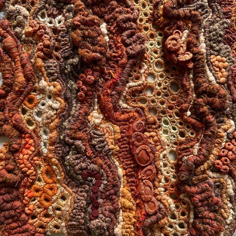 Julia Wright (@julia_._wright) • Instagram photos and videos Julia Wright Textiles, Autumn Textiles, Abstract Textiles, Nature Texture, Passing Of Time, Coral Bleaching, Growth And Decay, Mixed Media Textiles, Fine Art Textiles