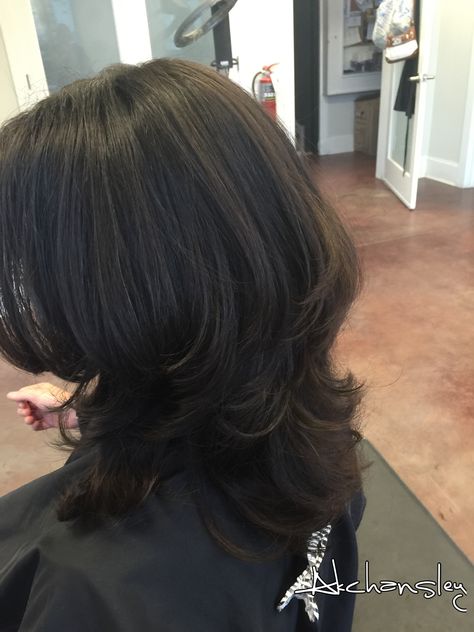 Beautiful layered hair cut for a fresh look!!! Noticeable Layers Hair, 2 Layered Hair, Flowy Layered Hair, Steps Haircut For Short Hair, Volume Layer Haircut Short, Black Short Hair With Layers, 2 Step Haircut, Step Cut Short Hair, Short Black Hair Layers