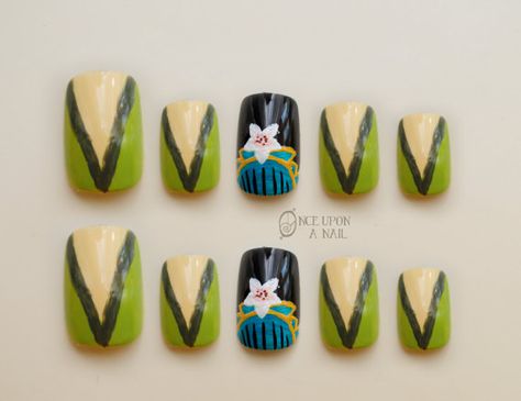 Disney Mulan Inspired Hand Painted Fake Nails by OnceUponANail Mulan Nails, New Nail Colors, Ideas For Nails, Paint Nails, Disney Mulan, Matte Nails Design, French Nail Designs, Nails Fake, Simple Eye Makeup