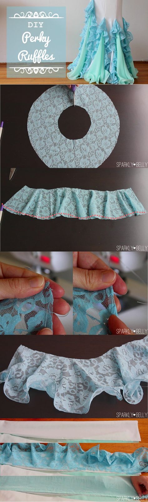 DIY Perky Ruffles - Flounce ruffles with fishing line Skirt Diy, Mermaid Diy, Costura Diy, Sew Ins, Couture Mode, Belly Dance Costumes, Creation Couture, Belly Dancing, Diy Sewing Clothes