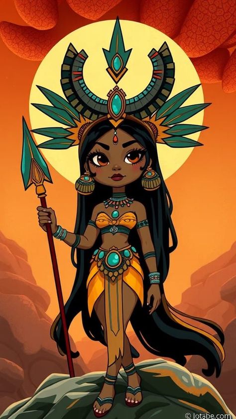 Cartoon Ix Chel (Mayan) - Goddess of fertility, healing, and the moon. - AI Generated Artwork - NightCafe Creator Ix Chel, Mayan Goddess, Kai Hiwatari, Goddess Of Fertility, Goddess Artwork, Panama Canal, Art Generator, Free Fun, Girl Cartoon