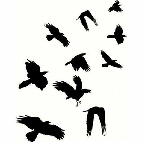 Itachi Crow Tattoo, Crows Flying, Black Crow Tattoos, Black Bird Fly, Flock Of Crows, Tattoo Silhouette, Crow Flying, Crow Silhouette, Crows Drawing