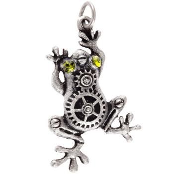 Details:    Length: 1 3/8"    Width:  7/8"   Metal Color: Silver Ox      Card contains 1 pendant. Explore the ways in which you express yourself with Steampunk Frog Pendant. This quirky pendant boasts a frog shape with gear accents and faceted green eyes. String it onto a chain to make a necklace, bracelet, or anklet! Steampunk Diy Crafts, Steampunk Owl, Steampunk Bird, Steampunk Animals, Steampunk Owls, Box Frame Art, Make A Necklace, Steampunk Pendant, Steampunk Decor