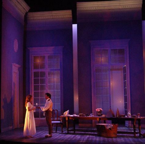 past Gianni Schicchi, Lighting Design Theatre, Stage Lighting Design, Theatre Inspiration, La Traviata, Purple Lighting, Theatre Lighting, Night Music, Set Design Theatre