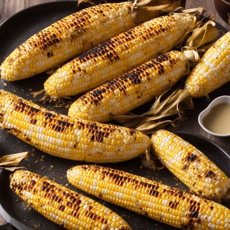 Longhorn Corn On The Cob Recipe, Corn On The Cob Over Fire, Bbq Corn On The Cob In Husk, Bacon Wrapped Corn, Cajun Corn On The Cob Wingstop, Spicy Mayo Recipe, Longhorn Fire Grilled Corn On The Cob, Grilled Pineapple Recipe, Grilled Shrimp Salad