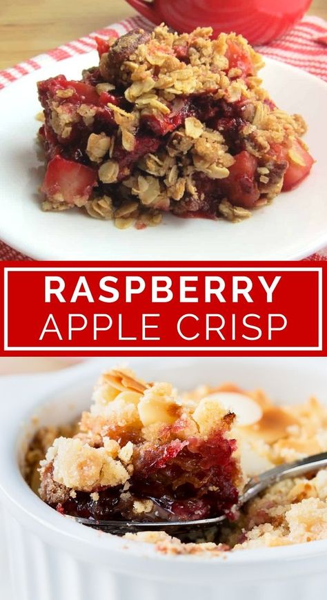 Raspberry Zinger Poke Cake, Zinger Poke Cake, Fresh Raspberry Desserts, Fresh Raspberry Recipes, Raspberry Zinger, Apple Crisp No Oats, Raspberry Recipes Dessert, Raspberry Crisp, Raspberry Crumble