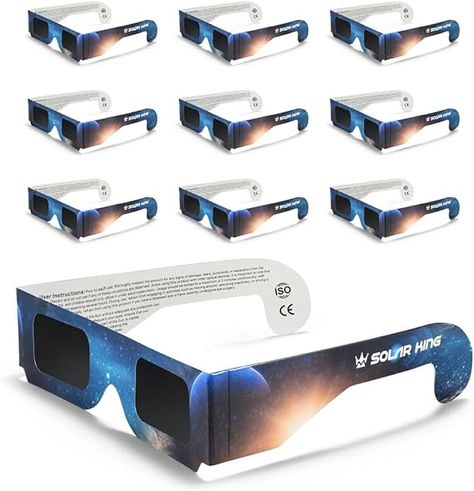 Solar Eclipse Glasses (10 pack) NASA Approved 2024 CE and ISO Certified Safe Shades for Direct Sun Viewing Eclipse Glasses, Partial Eclipse, Solar Eclipse Glasses, Amateur Astronomy, Sun View, Nice Glasses, Solar Eclipses, Glasses Fit, Sea Glass Crafts