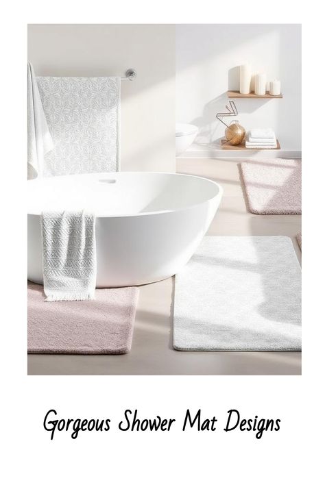 Explore a variety of chic and trendy bath mat rug suggestions to enhance the ambiance and aesthetics of your bathroom. Whether you prefer luxurious textures or practical non-slip features, there is an ideal option waiting to complement your unique space and personal style. White Bath Mat, Bathroom Oasis, Tub Mat, Floral Bath, Cotton Bath Mats, Rug Ideas, White Bath, Cotton Bath Rug, Bath Mat Sets