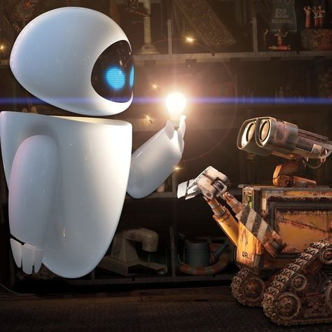 Wall E And Eve Walle Y Eva, Eve Wall E, Wall E Eve, Pixar Films, Film Disney, Matt Damon, Pixar Movies, Wall E, Disney Couples