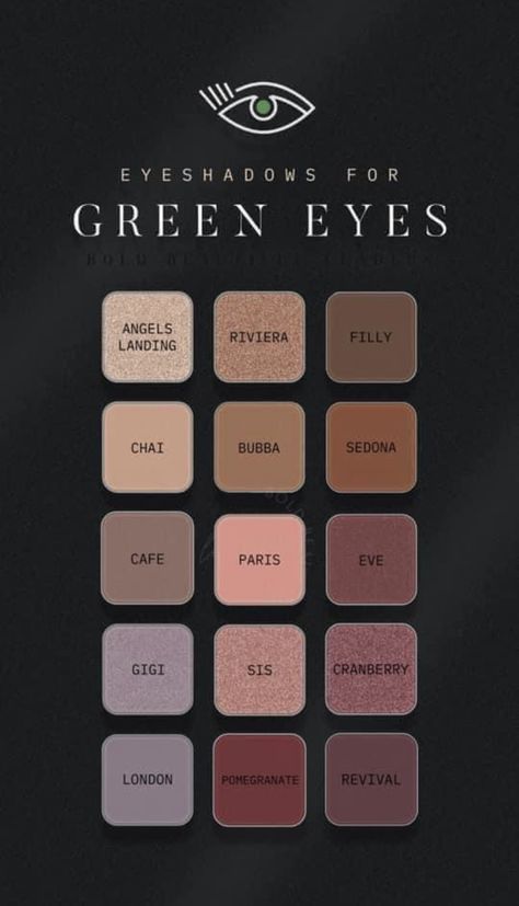 Hazel Eye Makeup Tutorial, Eye Make Up For Hazel Eyes, Eyeshadow Green Eyes, Eyeshadow For Hazel Eyes, Eyeshadow Brown Eyes, Eyeshadow Combos, Makeup Eyeshadow Brown Eyes, Color Correction Makeup, Eyeshadow For Green Eyes