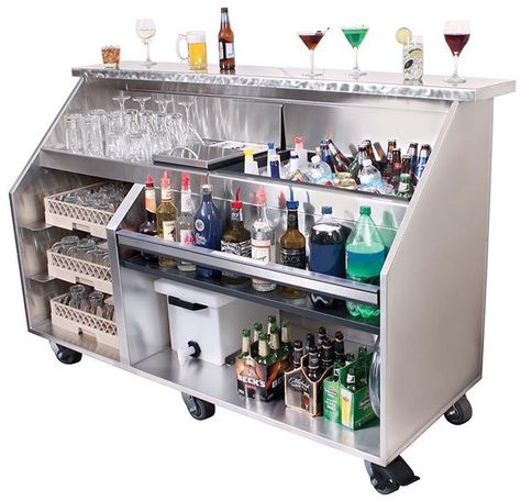 Mobile Cocktail Bars. #speedrail #bartenderstyle #americanbartender #cocktailcatering #cocktailservice #catering #barmeister… Bar Set Up Ideas, Cocktail Station Bar, Portable Bar Cart, Cocktail Bar Set, Cocktail Bar Design, Party Rental Ideas, Cocktail Bar Cart, Mobile Bar Cart, Mocktail Bar