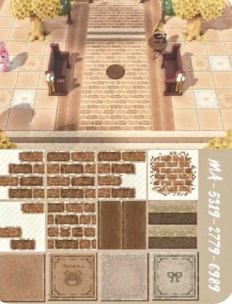 Animal Crossing Kody, Acnh Brick Path Design Code, Brick Path Animal Crossing, Animal Crossing Brick Path, Acnh Brick Path Design, Animal Crossing Paths, Acnh Path, Motif Acnl, Acnh Paths