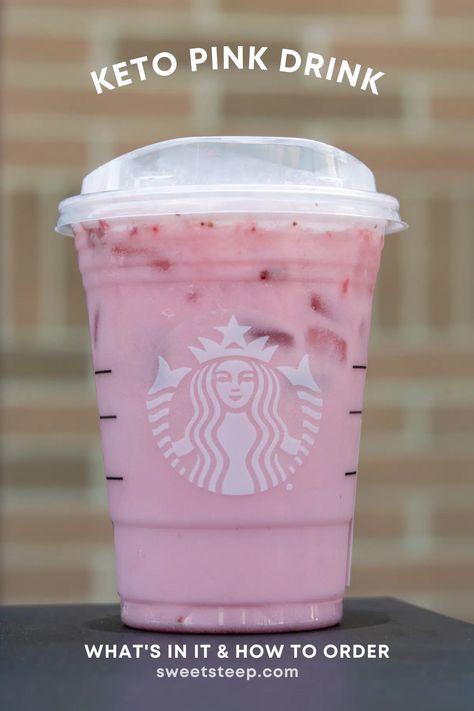 Keto Starbucks Drinks Iced Coffee, Pink Drink Starbucks Recipe, Starbucks Drinks Iced Coffee, Starbucks Keto Drinks, Starbucks Drinks Iced, Keto Pink Drink, Sugar Free Starbucks Drinks, Starbucks Drink Orders, Pink Drink Recipe