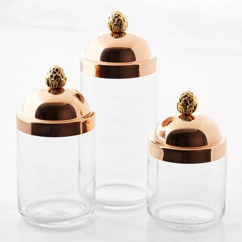 Copper Canisters, Spice Organizers, Large Glass Jar, Free Kitchen Design, Table Setting Inspiration, Italian Alps, Glass Canisters, Treat Jars, Tea Bags