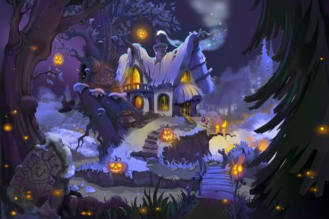 Vampire City, Witches House, Witch Cottage, Future Games, Good Witch, Art Landscapes, Fantasy Homes, Baba Yaga, Cottage Art