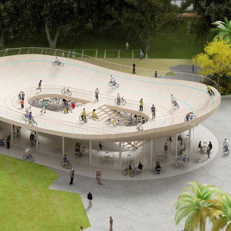 Bicycle Club by NL Architects Circular Structure, Riding Bikes, Pavilion Architecture, Hells Kitchen, Sanya, Club Design, Urban Planning, Green Building, Urban Landscape