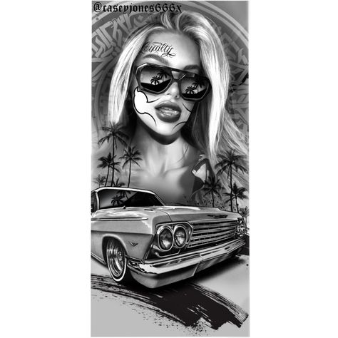 Low Rider Tattoo Design, Lowrider Tattoo Designs, Low Rider Tattoo, Lowrider Tattoo, Glasses Tattoo, Chicano Tattoos Sleeve, Chicano Style, Gangsta Tattoos, Tattoos Sleeve