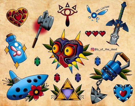 Zelda Windwaker Tattoo, Zelda Ocarina Of Time Tattoo, Ocarina Tattoo, Ocarina Of Time Tattoo, Legend Of Zelda Tattoo Ideas, Majoras Mask Tattoo, Majora's Mask Tattoo, Zelda Tattoo Ideas, Legend Of Zelda Tattoo