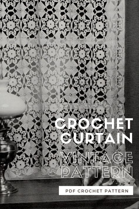 Vintage Crochet Curtain Patterns, Boho Crochet Curtain Pattern, Crochet Curtains Free Pattern Vintage, Free Crochet Curtain Pattern, Crochet Lace Curtains Free Pattern, Crochet Curtains Free Pattern, Crochet Curtains Pattern, Crochet Window Curtain, Crocheted Curtains