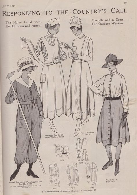 1910s Fashion, Time Clothes, Women's Uniforms, 20th Century Fashion, Fashion Forecasting, Tall Fashion, Nurse Uniform, Old Fashion, Mccalls Patterns