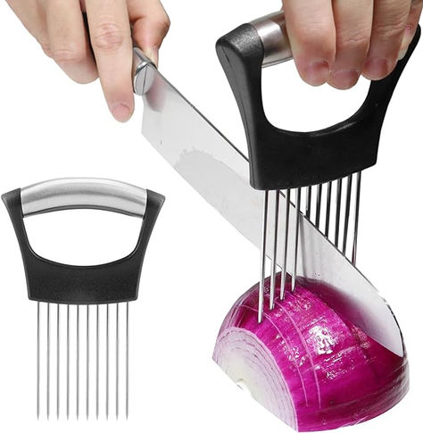 Onion Holder for Slicing, Lemon Slicer Onion Cutter for Slicing, Vegetable Cutter for Potato and Tomato, Avocados, Eggs, Food Slicer Assistant Tool for Slicing Fruit Lemon and Meat Onion Holder, Fruit Carving Tools, Slicing Onions, Crockery Design, Kitchen Tools Design, Food Slicer, Gadgets Kitchen Cooking, Ideas Hogar, Airtight Food Storage Containers