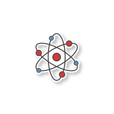 Atom Illustration, Atom Structure, Atomic Model, Biology Projects, Coloring Stickers, Biology, Atom, Vector Art, Physics