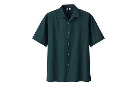 Uniqlo U open collar short-sleeve shirt Open Collar Shirt Men Outfit, Open Collar Shirt Men, Open Collar Shirt, Uniqlo U, Collar Shirt Men, Streetwear Shoes, Bowling Shirts, Calendar Design, New Fashion Trends