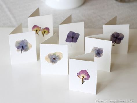 Friday Five: Inspiring Pressed Flower Crafts – Sustain My Craft Habit Hydrangea Cards, Pounded Flowers, Pressed Hydrangea, Flower Stationary, Pressed Flowers Diy, Paper Peony, Dried Flowers Diy, Diy Fleur, Pressed Flower Crafts