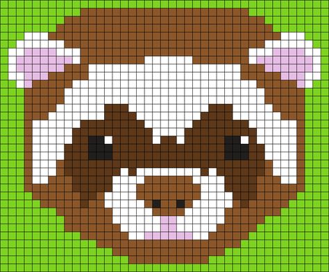 Kandi Patterns for Kandi Cuffs - Animals Pony Bead Patterns Ferret Perler Bead Patterns, Ferret Perler Beads, Kandi Cuffs, Fuse Bead Patterns, Kandi Cuff, Pony Bead Patterns, Pattern Maker, Kandi Patterns, Bead Sprite