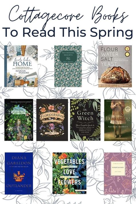 Cottage Core Books To Read, How To Live Cottagecore, Cottagecore Books Aesthetic, Cottagecore Must Haves, Cottagecore Books To Read, Cottagecore Films, Books To Read In Spring, Cottage Core Books, Cottagecore Things To Do