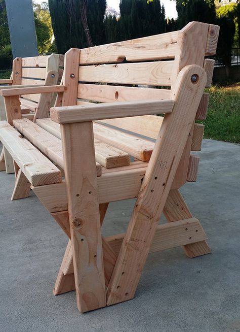 Transforming Table, Folding Picnic Table Plans, Folding Picnic Table Bench, Easy Woodworking Projects Diy, Diy Picnic Table, Outdoor Wood Projects, Picnic Table Plans, Picnic Table Bench, Woodworking Projects Unique