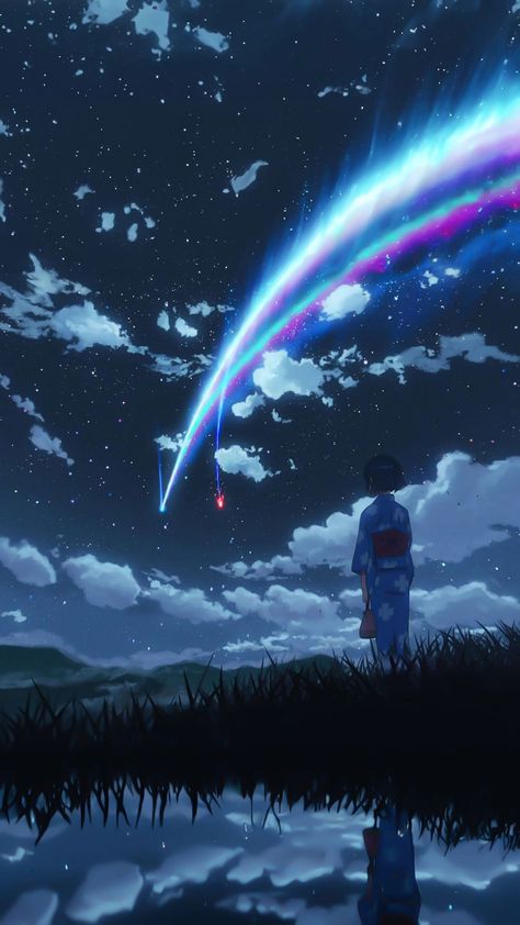 Ghibli Journal, Kimi No Na Wa Wallpaper, Makoto Shinkai Movies, Kimi No Nawa, Charlotte Anime, Your Name Anime, Makoto Shinkai, Film Screencaps, Colorful Sky